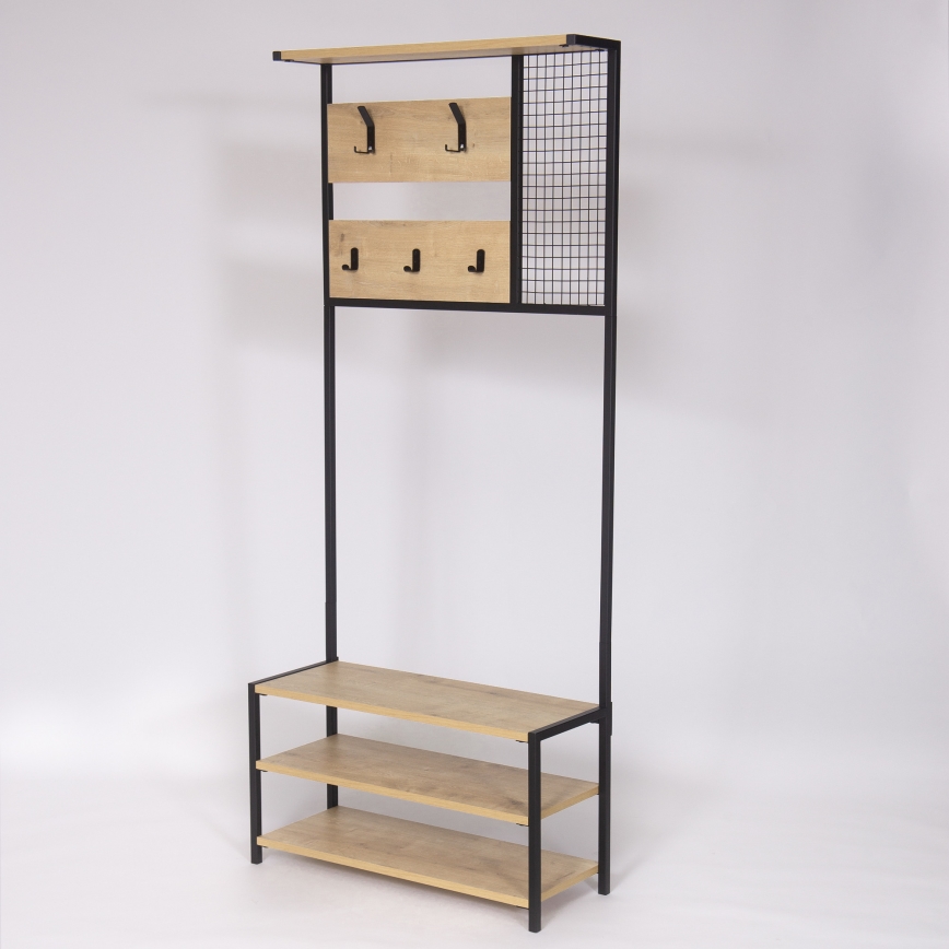 Hal Wandkast NOMAD 182x78 cm zwart/beige