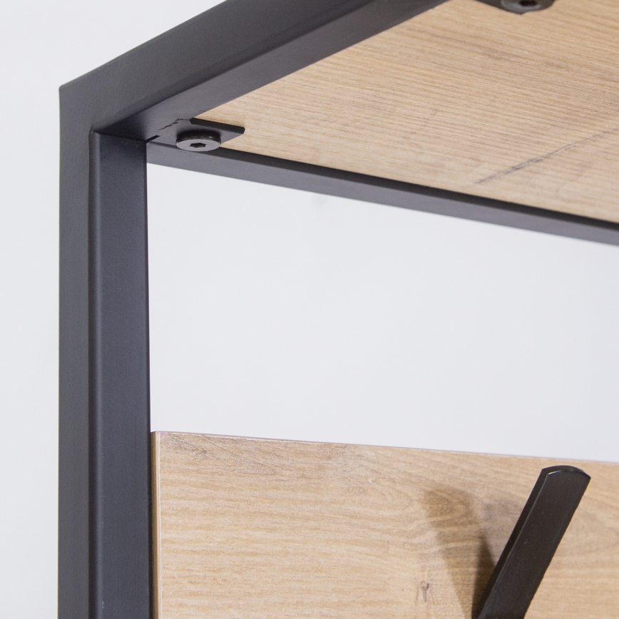 Hal Wandkast NOMAD 182x78 cm zwart/beige