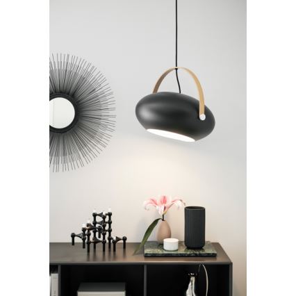 Halo Design 734382 - Suspension sur câble DC 1xE27/40W/230V Ø 40 cm noir/chêne