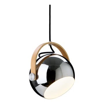 Halo Design 734443 - Suspension sur câble DC 1xE27/40W/230V Ø 18 cm chrome brillant/chêne