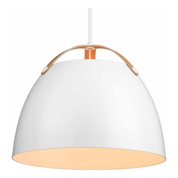 Halo Design 734870 - Hanglamp aan kabel OSLO 1xE27/40W/230V Ø 40 cm wit/eiken