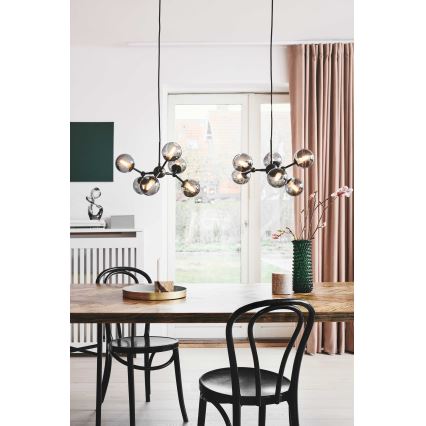 Halo Design 736553 - Hanglamp aan kabel ATOM 6xG9/28W/230V Ø 45 cm zwart/rookzwart