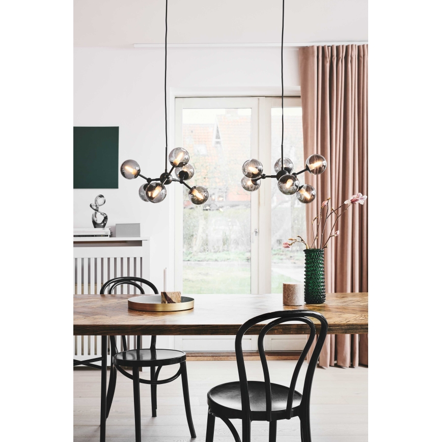 Halo Design 736553 - Suspension sur câble ATOM 6xG9/28W/230V Ø 45 cm noir/noir fumé