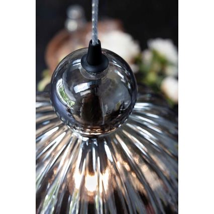 Halo Design 737338 - Pendellamp aan kabel BALL BALL 1xE27/40W/230V Ø 32 cm rookgrijs