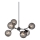 Halo Design 738823 - Hanglamp met kabel ATOM 6xG9/28W/230V Ø 57 cm zwart/gerookt zwart