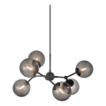 Halo Design 738823 - Suspension sur câble ATOM 6xG9/28W/230V Ø 57 cm noir / fumé