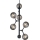 Halo Design 738854 - Pendellamp aan kabel ATOM 6xG9/28W/230V Ø 30 cm zwart/gerookt