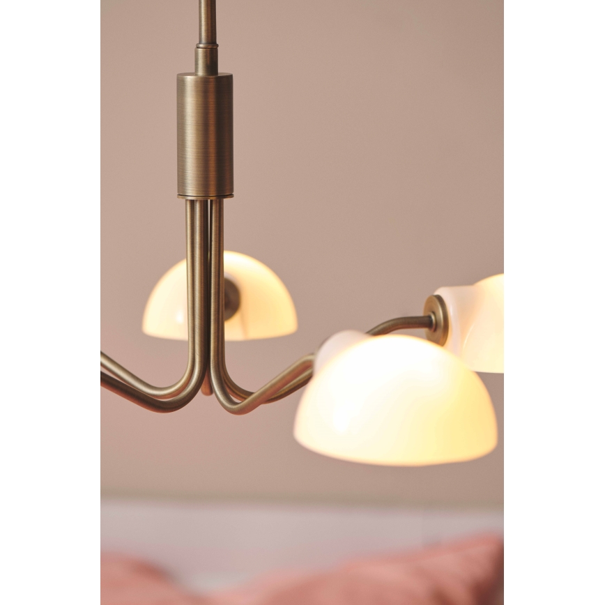 Halo Design 740376 - Kroonluchter aan kabel KJOBENHAVN 5xG9/28W/230V Ø 50 cm, messing