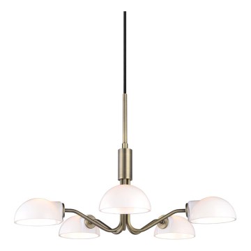Halo Design 740376 - Lustre KJOBENHAVN suspendu sur câble 5xG9/28W/230V, Ø 50 cm, laiton