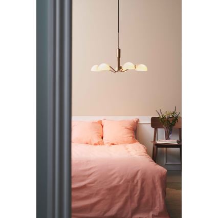 Halo Design 740376 - Lustre KJOBENHAVN suspendu sur câble 5xG9/28W/230V, Ø 50 cm, laiton
