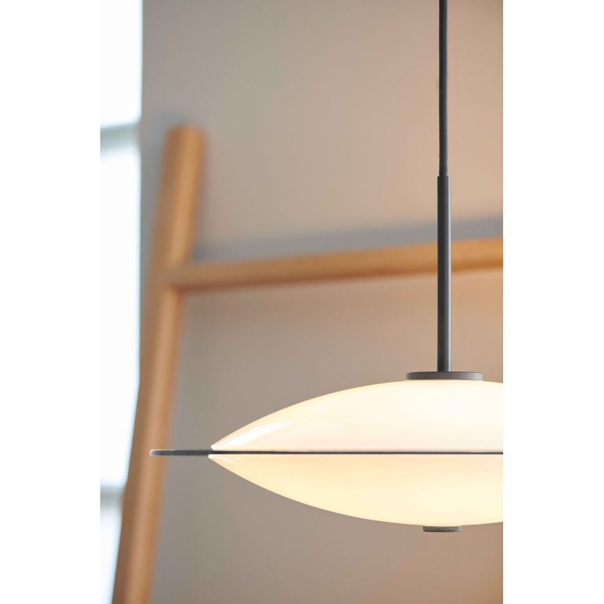 Halo Design 743629 - ORBIT pendellamp aan kabel, 3x G9/7W/230V, Ø 40 cm, wit/messing/rookgrijs