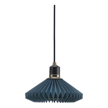 Halo Design 744060 - Hanglamp met snoer PARIS 1xG9/28W/230V Ø 24 cm blauw/messing/eiken
