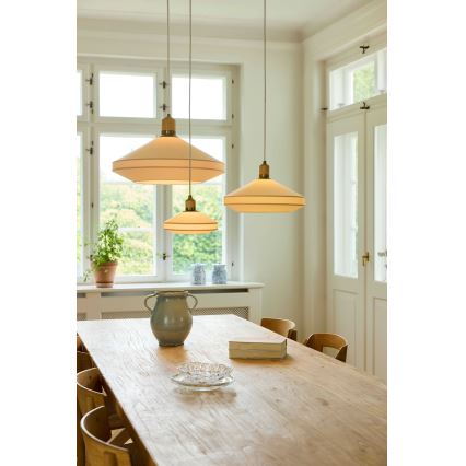Halo Design 744091 - Hanglamp aan snoer PARIS 1xE14/40W/230V pr. 24 cm crème/messing/eiken