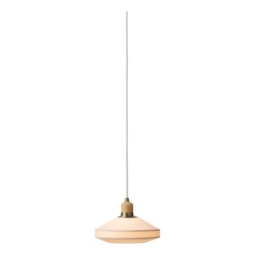 Halo Design 744091 - Hanglamp aan snoer PARIS 1xE14/40W/230V pr. 24 cm crème/messing/eiken