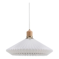 Halo Design 744268 - Pendellamp aan kabel PARIS 1xE27/60W/230V Ø 56 cm wit/messing/eiken