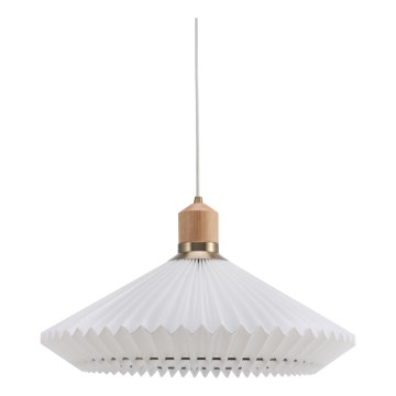 Halo Design 744268 - Pendellamp aan kabel PARIS 1xE27/60W/230V Ø 56 cm wit/messing/eiken
