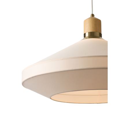 Halo Design 744305 - Hanglamp aan kabel PARIS 1xE27/40W/230V Ø 56 cm crème/messing/eiken