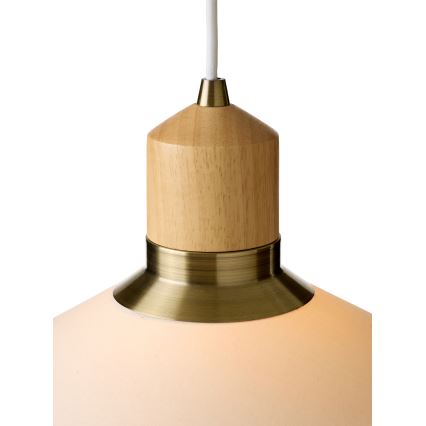 Halo Design 744305 - Hanglamp aan kabel PARIS 1xE27/40W/230V Ø 56 cm crème/messing/eiken