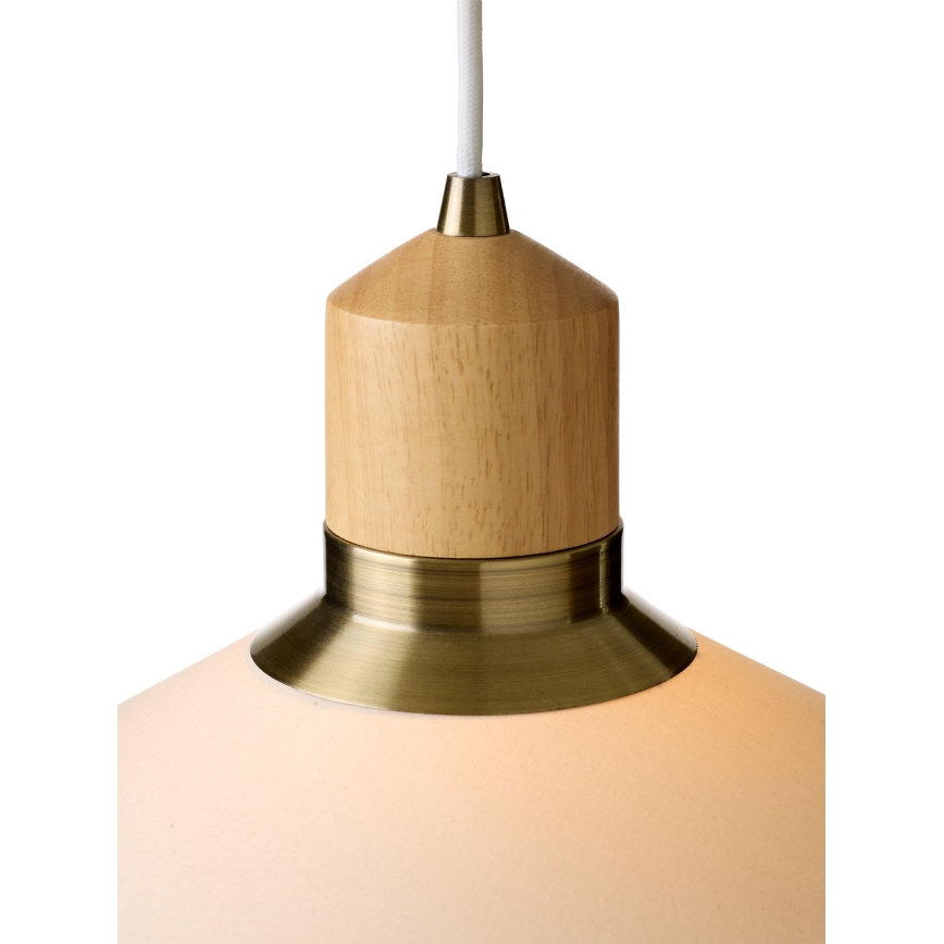 Halo Design 744305 - Hanglamp aan kabel PARIS 1xE27/40W/230V Ø 56 cm crème/messing/eiken