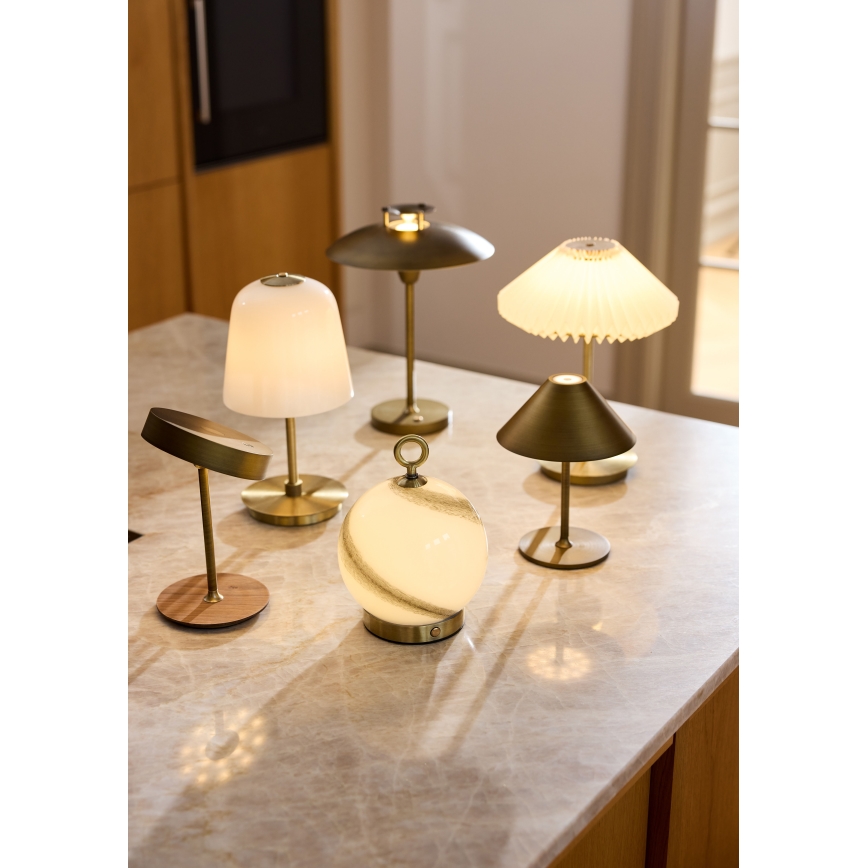 Halo Design 745784 - Dimbare oplaadbare bureaulamp ON THE MOVE LED/2,5W/4000 mAh messing/hout