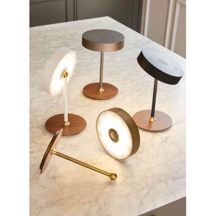 Halo Design 745791 - LED-dimbare oplaadbare bureaulamp ON THE MOVE LED/2,5W/4000 mAh grijs/hout