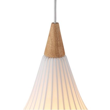 Halo Design 746262 - Hanglamp aan snoer DROPS 1xE27/40W/230V Ø 30 cm wit/eiken