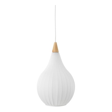 Halo Design 746262 - Suspension DROPS sur câble 1xE27/40W/230V Ø 30 cm blanc/chêne