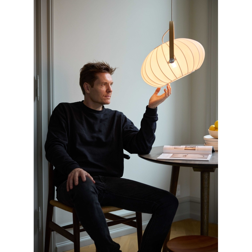 Halo Design 746347 - Hanglamp aan kabel DC 1xE27/40W/230V Ø 40 cm wit/eiken