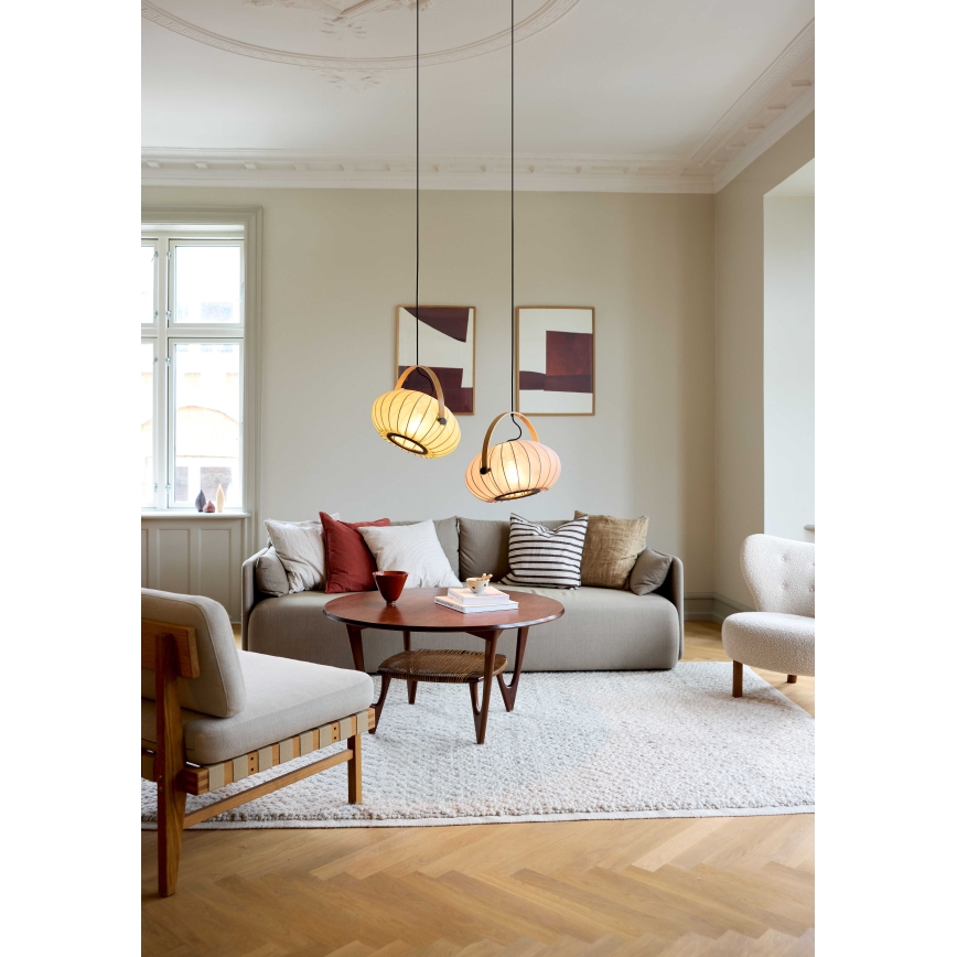 Halo Design 746361 - Suspension sur câble DC 1xE27/40W/230V Ø 40 cm vert/chêne