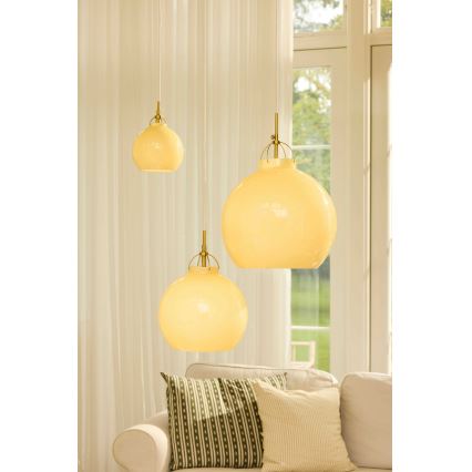 Halo Design 748075 - Suspension sur câble TOSCANA 1xE27/40W/230V Ø 36 cm beige/laiton