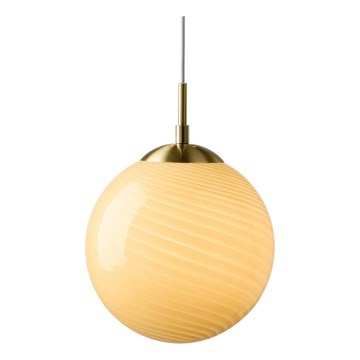 Halo Design 748587 - Suspension sur câble CANDY 1xE27/25W/230V Ø 30 cm beige/laiton