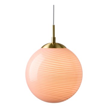 Halo Design 748594 - Hanglamp aan snoer CANDY 1xE27/25W/230V Ø 30 cm roze/messing