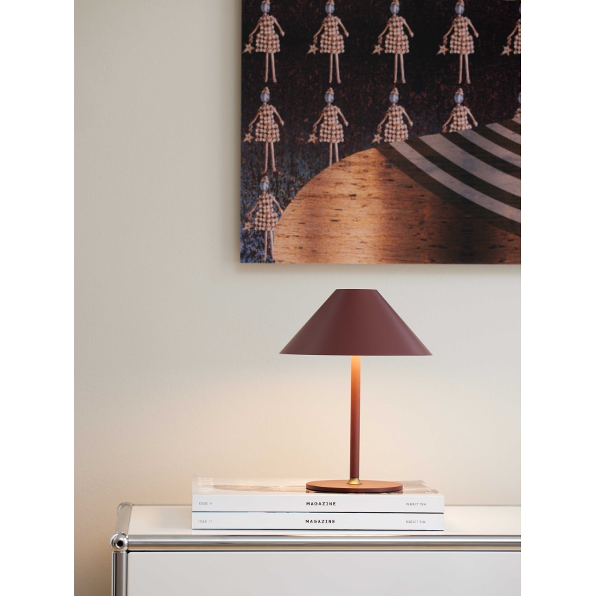 Halo Design 800834 - Dimbare oplaadbare buitentafellamp HYGGE LED/3W/4000 mAh IP54 bordeaux