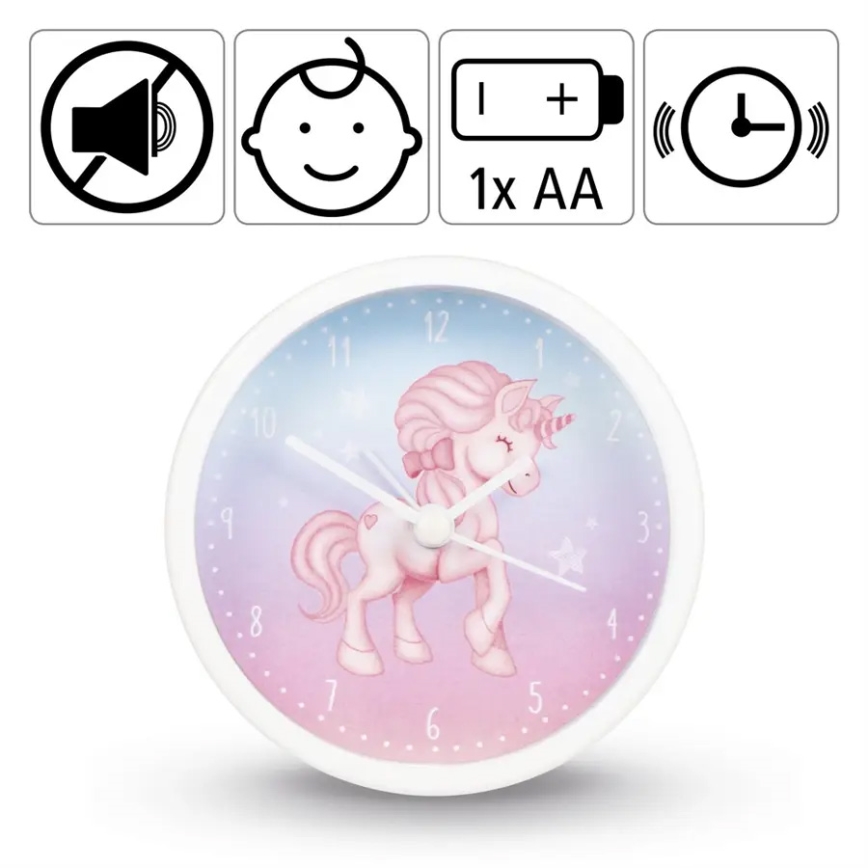 Hama - Children's alarm clock 1xAA unicorn