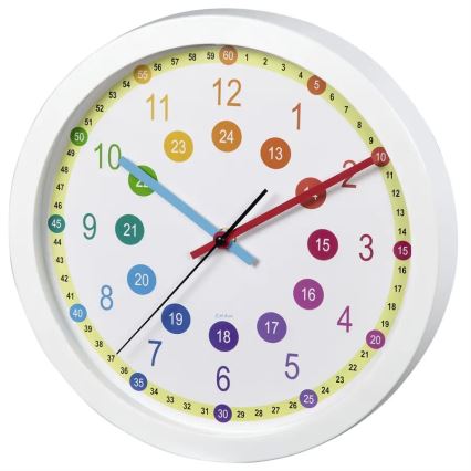 Hama - Horloge murale enfant 1xAA coloré