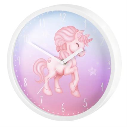 Hama - Horloge murale enfant 1xAA licorne