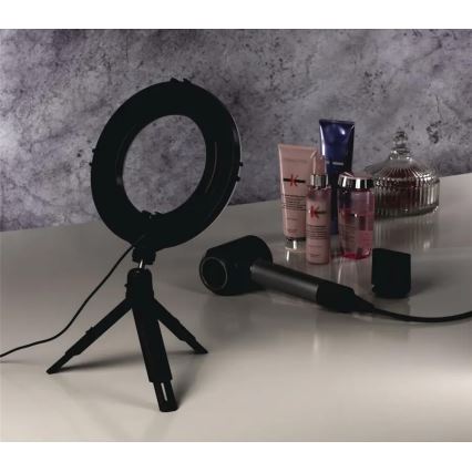 Hama - Ring light LED à intensité variable avec trépied LED/7,7W/5V d. 21 cm + Télécommande