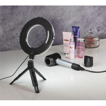 Hama - Ring light LED à intensité variable avec trépied LED/7,7W/5V d. 21 cm + Télécommande