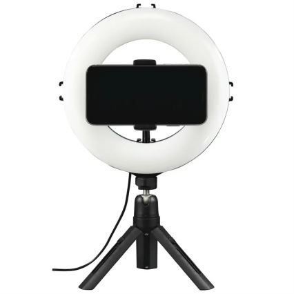 Hama - Ring light LED à intensité variable avec trépied LED/7,7W/5V d. 21 cm + Télécommande