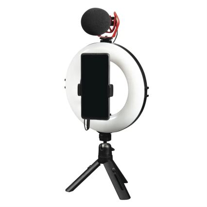 Hama - Ring light LED à intensité variable avec trépied LED/7,7W/5V d. 21 cm + Télécommande