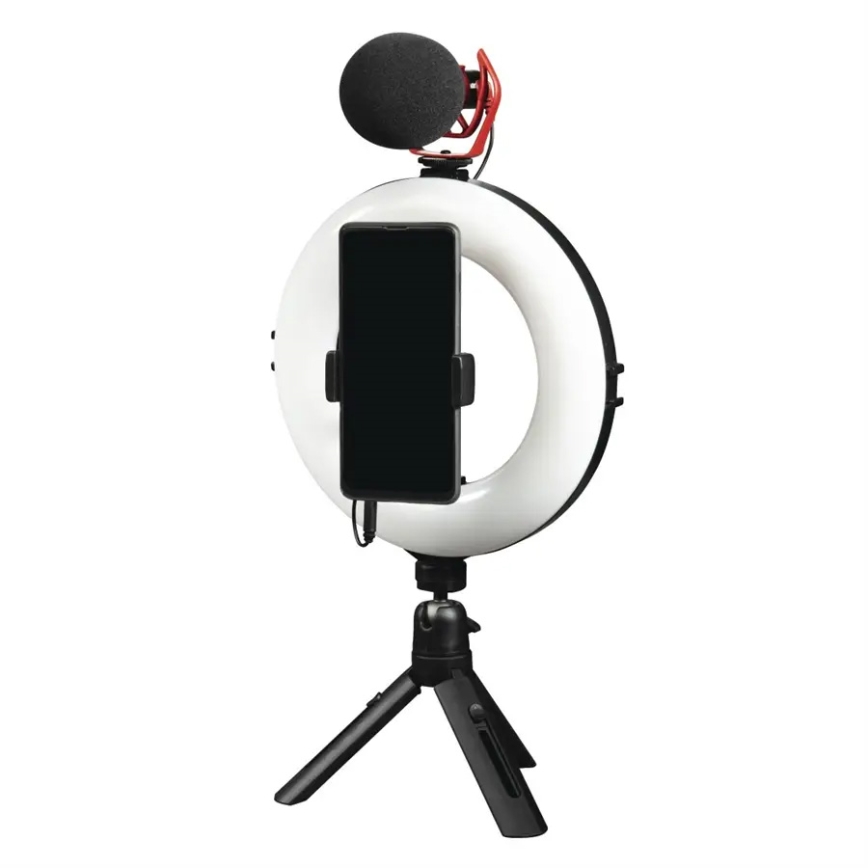 Hama - Ring light LED à intensité variable avec trépied LED/7,7W/5V d. 21 cm + Télécommande