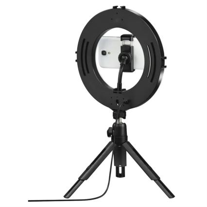Hama - Ring light LED à intensité variable avec trépied LED/7,7W/5V d. 21 cm + Télécommande