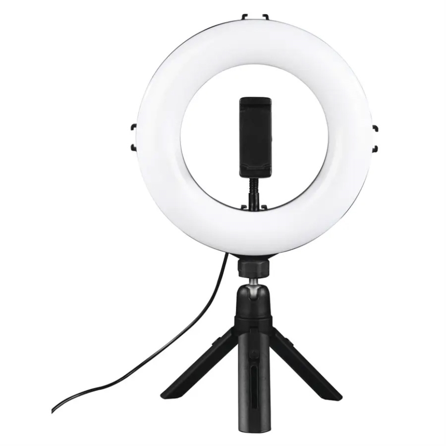 Hama - Ring light LED à intensité variable avec trépied LED/7,7W/5V d. 21 cm + Télécommande