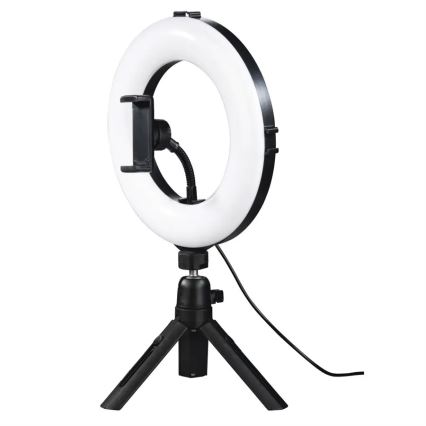 Hama - Ring light LED à intensité variable avec trépied LED/7,7W/5V d. 21 cm + Télécommande