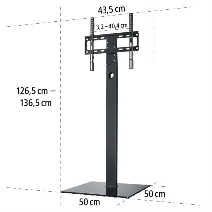 Hama - Support de sol pour TV orientable 32-65" noir