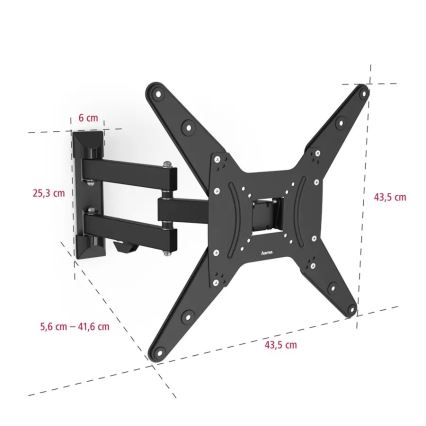 Hama - Support mural pour TV avec bras articulé 32-65" noir