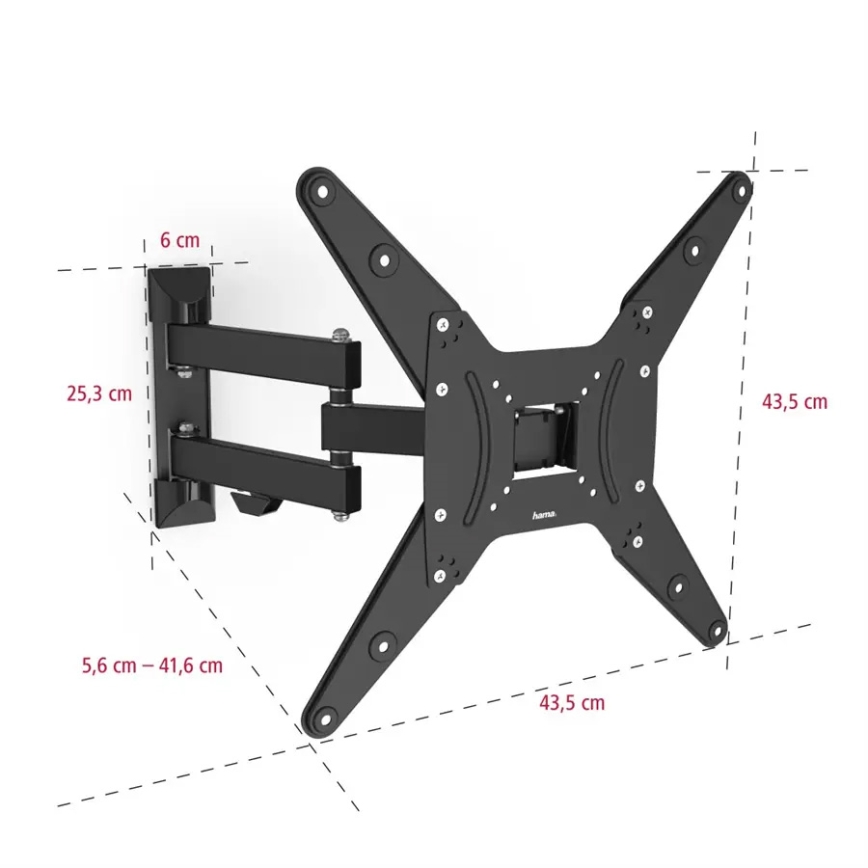 Hama - Support mural pour TV avec bras articulé 32-65" noir