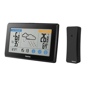 Hama - Weerstation met kleuren LCD-display 3xAAA zwart