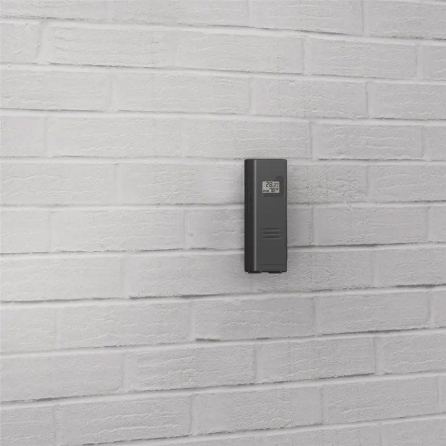 Hama - Weerstation met kleuren LCD-scherm en wekker 230V/2xAA + USB zwart