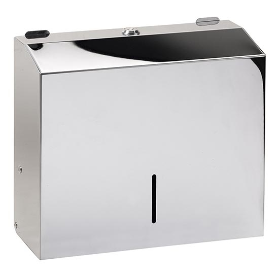 Handdoekdispenser 28 x 24,5 cm roestvrij staal/zilver